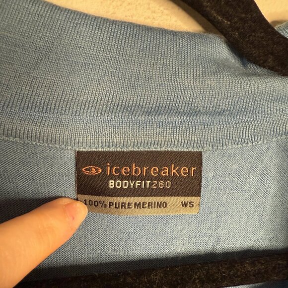Icebreaker Women's Blue Bodyfit 260 Merino Wool 1/4 Zip‎ Pullover - Picture 3 of 3